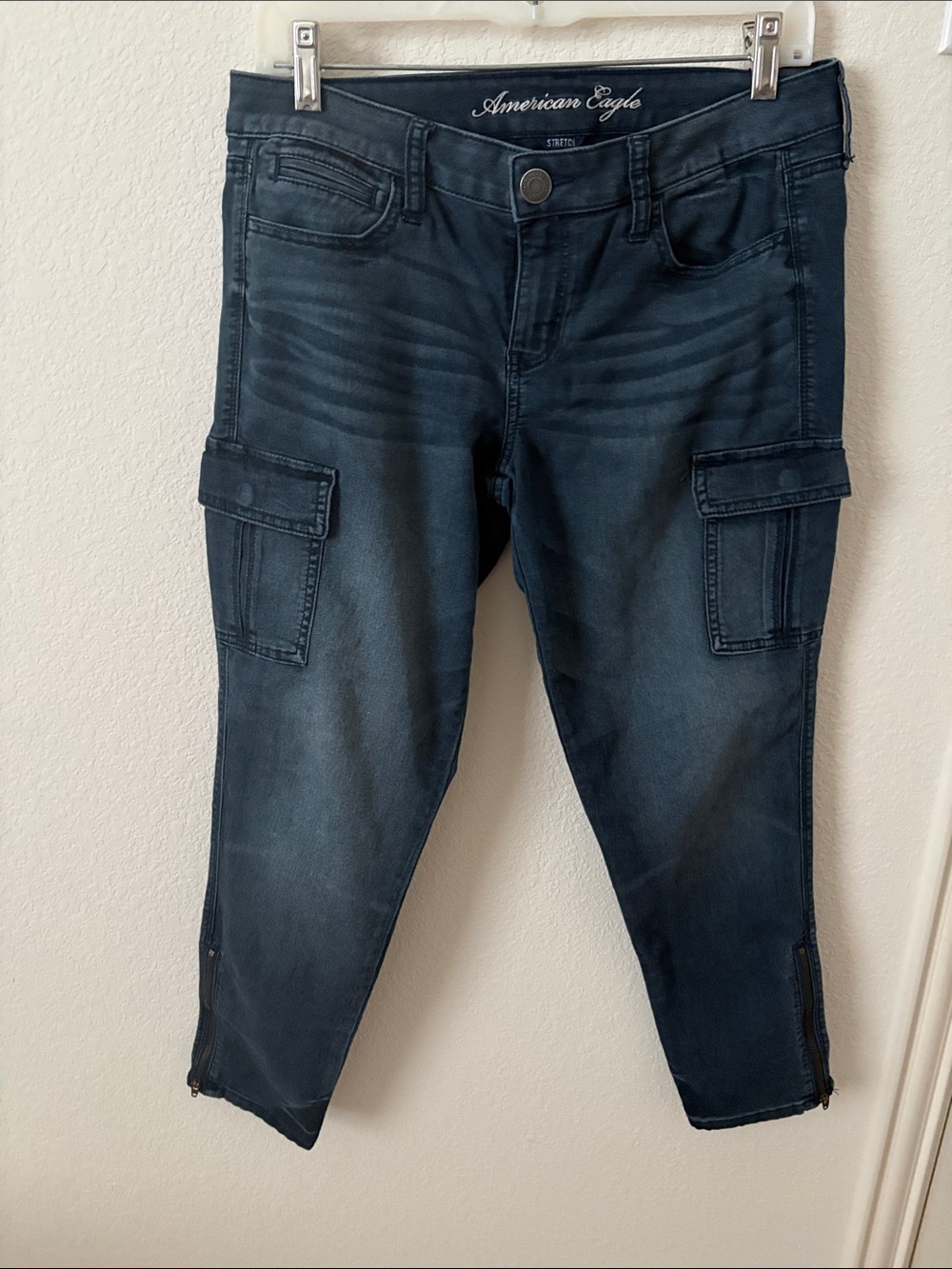 American Eagle Outfitters Navy Blue Cropped Cargo Jeans